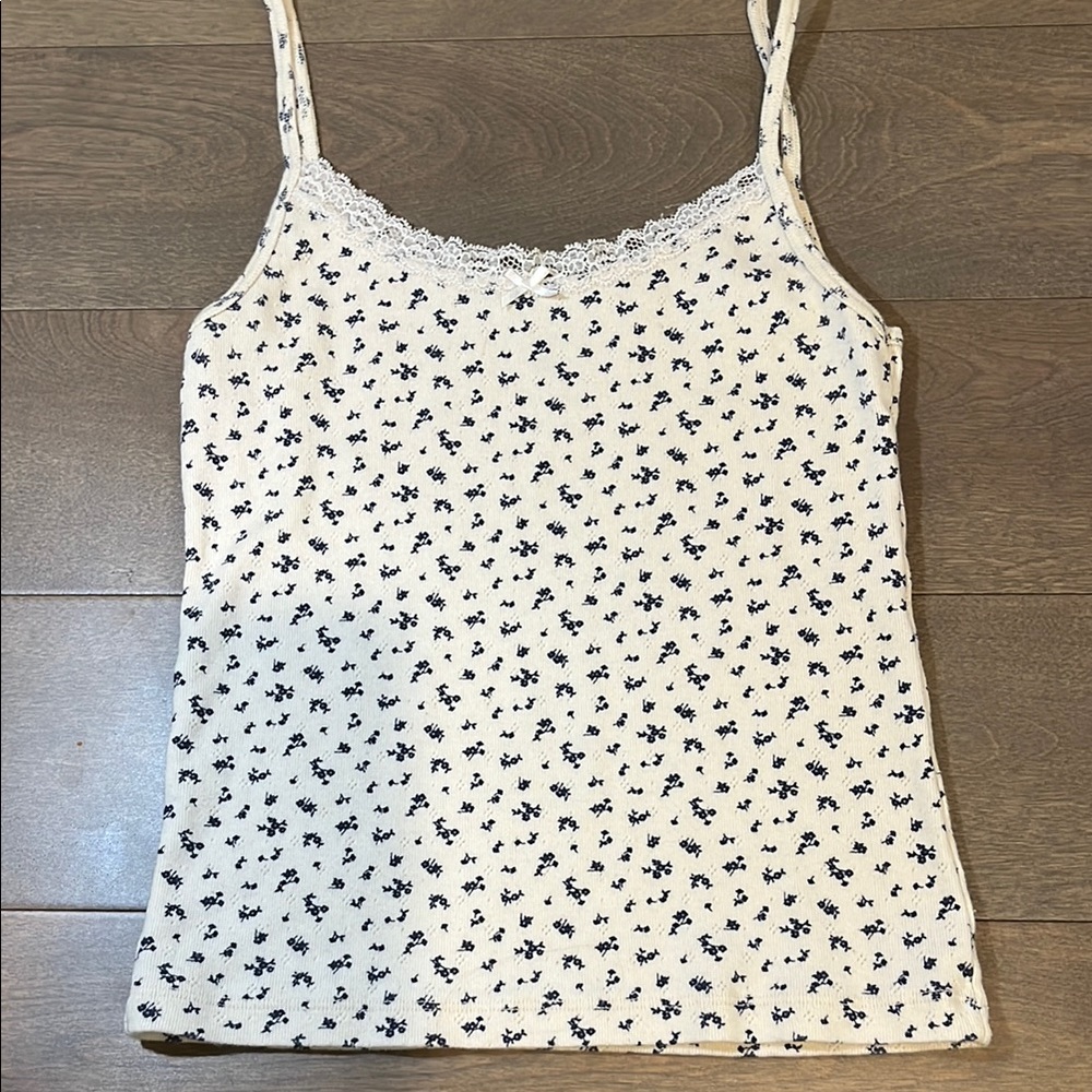 Floral Lace Trim Women's Top